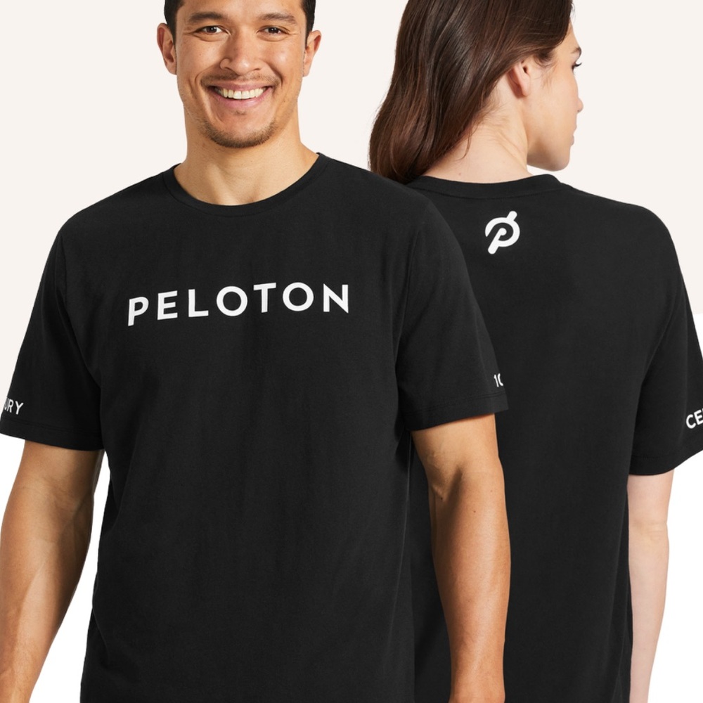 Peleton Century 100 Rides Short Sleeve Black T-shirt L Unisex EUC